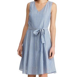 Chaps Blue A-line Sleeveless Blue Cotton Dress Sz6